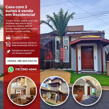 Sobrado de Condomínio com 3 quartos, Centro, Pirassununga - R$ 1.5 mi, Cod: 160