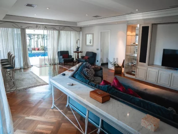Imagem Vendo linda cobertura duplex localizada em ponto estratégico dos jardins, em prédio com tijolo a vista!!! Com 7 garagens, depósito no subsolo do edif
