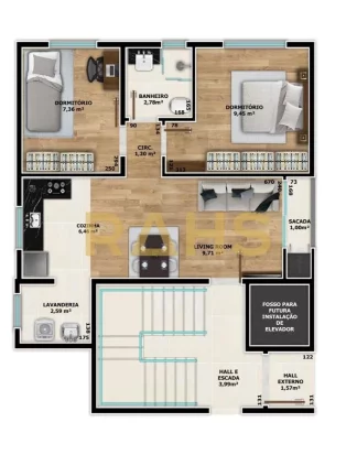 Imagem O empreendimento Costa e Silva consiste em um conjunto de nove apartamentos, cada um deles projetado...