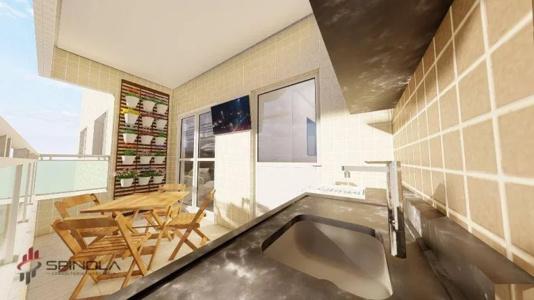 Imagem Apartamento com 1 dormitório à venda, 55 m² por R$ 305.000,00 - Vila Caiçara - Praia Grande/SP