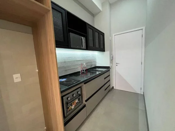 Imagem Apartamento com 34m² com 1 dormitório, 1 banheiro, 1 vaga de Garagem, semi mobiliado - Brooklin