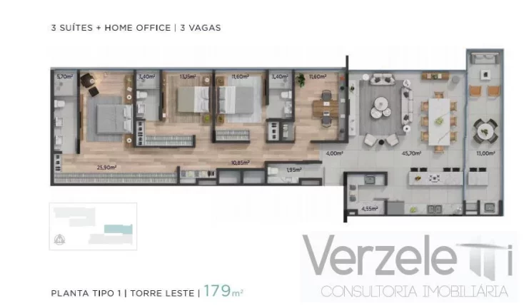 Imagem Apartamento 3 dormitórios para Venda em Itajaí / SC no bairro Praia Brava de Itajaí