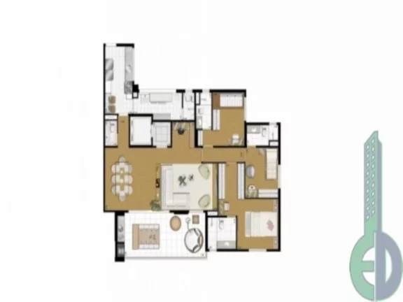 Imagem Imperdível apartamento à venda no Centro de São Bernardo do Campo-SP, 3 quartos, 2 suítes, 3 banheiros, 2 vagas de garagem, 123 m² - Condomínio DOMO HOME