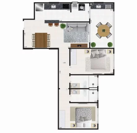 Imagem APARTAMENTO COM 78.28 m² - CENTRO - MONGAGUA SP