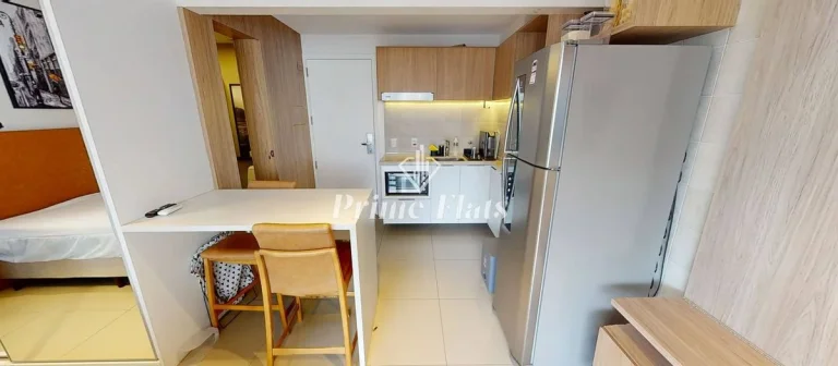 Imagem Flat disponível para locação no VHouse Faria Lima, com 46m², 1 dormitório e 1 vaga