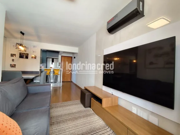 Imagem Apartamento na Gleba Palhano, 2 quartos (1 suíte com closet), sala ampla, sacada, cozinha planejada, 2 vagas, face sul, alto padrão