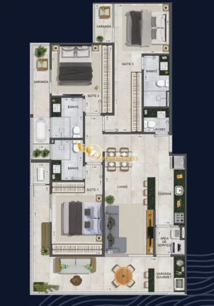 Imagem APARTAMENTO À VENDA COM 2 SUÍTES MAIS LAVABO NO ITAGUÁ EM UBATUBA-SP