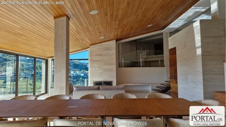 Imagem Casa a venda no Vila del Rey em Nova Lima. Casa com vista para a mata e para o condomínio Vale dos Cristais. Casa recebe sol da manhã