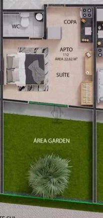 Imagem Flat térreo com área Garden privativa a poucos metros da praia de Manaíra - FL0452
