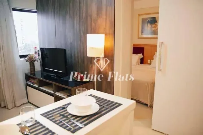 Imagem Flat disponível para venda no Hotel Bienal Suítes, com 28m², 1 dormitório e 1 vaga