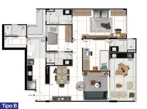 Imagem Apartamento 3 dormitórios para Venda, Recanto das Palmeira, 4 dormitórios, 4 suítes, 4 banheiros, 2 vagas
