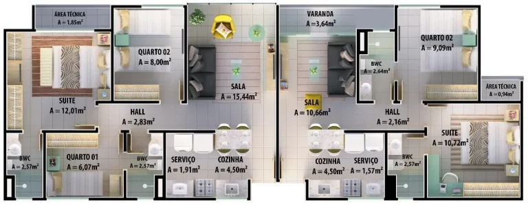 Imagem Apartamento 3 dormitórios para Venda, Planalto Uruguai, 3 dormitórios, 2 suítes, 2 banheiros, 2 vagas
