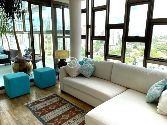 Imagem Excelente cobertura com 240m² no Brooklin A piscina e área gourmet ficam no primeiro pavimento o q...