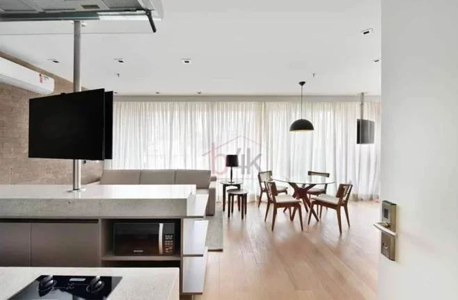 Imagem Apartamento mobiliado com 1 quarto à venda, 62 m² e 2 vagas - Vila Olímpia