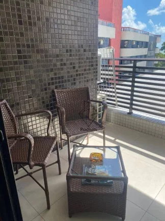 Imagem Flat mobiliado com varanda / sacada e vista para o mar da praia de Tambaú - FL0495