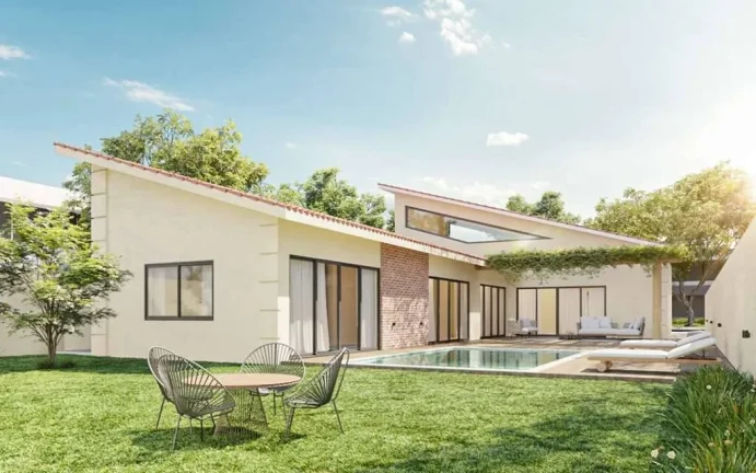 Imagem TÉRREA, 3 suítes, piscina, em rua fechada no Miolo da Granja!
