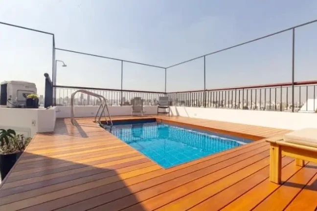 Imagem Cobertura Duplex 206M², 3Q, 2 Suítes, 6 Banheiros, 3 Vagas, Lavabo, Piscina Privativa, Churrasqueira na Unidade, Depósito.