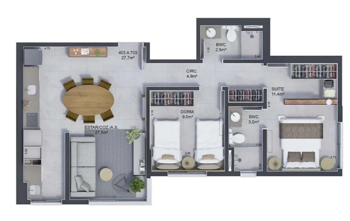 Imagem Apartamento 1 Dormitórios para venda em Florianópolis - SC