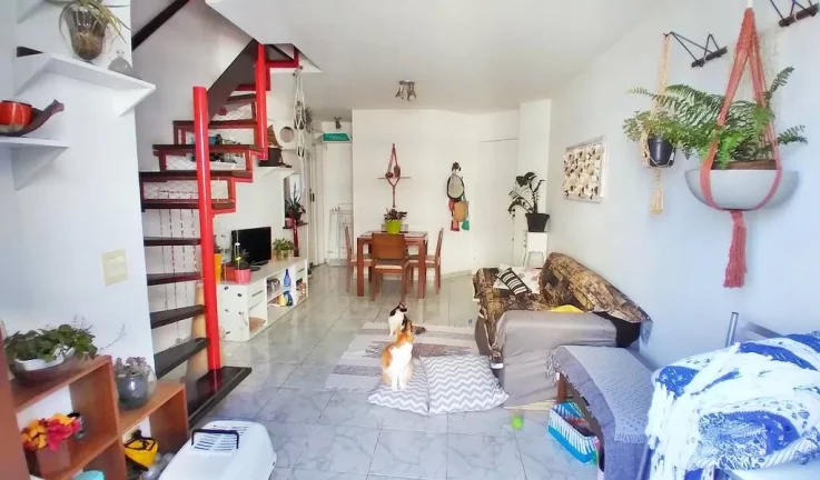 Imagem BARRA BALLI DUPLEX AND.ALTO VISTA LATERAL MAR 75m2 2STS REPLETO ARMÁRIOS