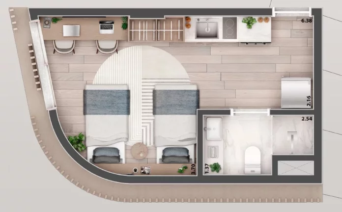 Imagem Apartamento à venda em São Paulo-SP, Pinheiros: 1 quarto, 1 banheiro, 21,00 m² - Condomínio Verah Jardins Design Studios!