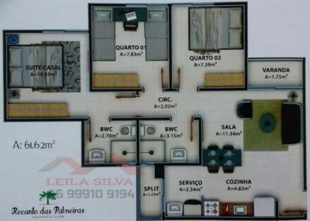 Imagem Apartamento 3 dormitórios para Venda em Teresina, Recanto das Palmeira, 3 dormitórios, 1 suíte, 2 banheiros, 2 vagas