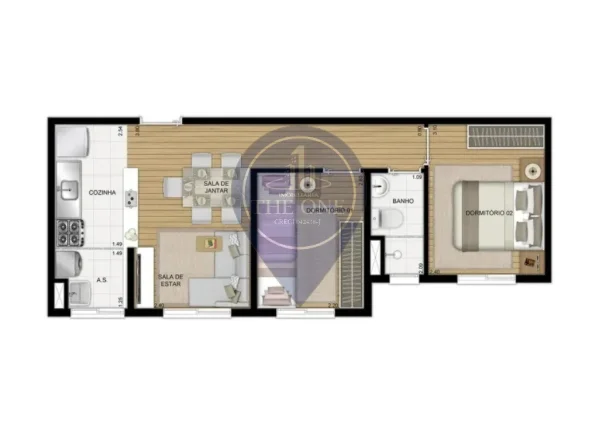 Imagem Conheça este incrível apartamento à venda em São Paulo-SP, no Jardim Prudência: 2 quartos, 2 salas, 1 banheiro, 40m² de área!