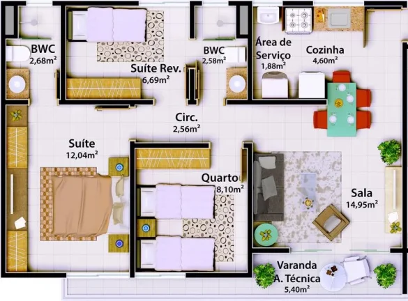 Imagem Apartamento 3 dormitórios para Venda em Teresina, Planalto Uruguai, 3 dormitórios, 2 suítes, 2 banheiros, 1 vaga