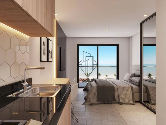 Imagem Flats com varanda e vista para o mar a poucos metros da praia de Manaíra - FL0449