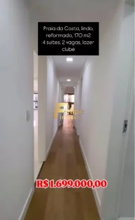 Imagem BELÍSSIMO APARTAMENTO COM 04 SUÍTES E LAZER DE CLUBE À VENDA NA PRAIA DA COSTA EM VILA VELHA/ES!