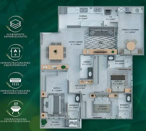 Imagem APARTAMENTO COM 86.83 m² - GUILHERMINA - PRAIA GRANDE SP