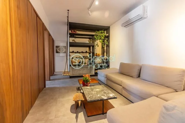Imagem Apartamento moderno, compacto, com um dormitório ( suíte ), sala de televisão e jantar, cozinha m...