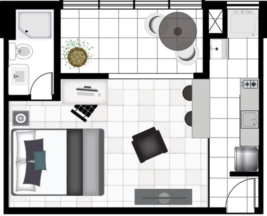 Imagem Trend Loft Nova Mogilar - Apartamento Loft mobiliado para alugar na melhor localização de Mogi das Cruzes, SP.