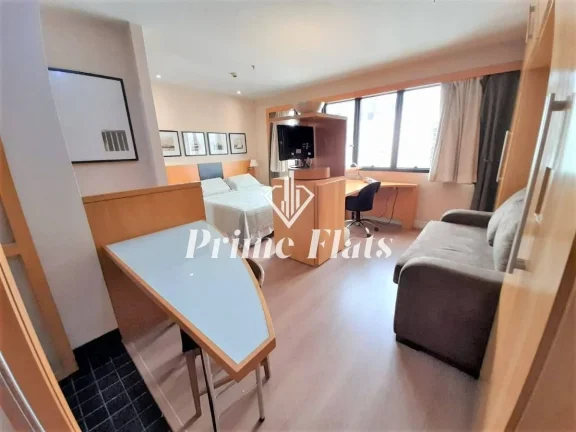 Imagem Flat disponível para locação no Transamérica Executive Faria Lima, com 28m², 1 dormitório e 1 vaga de garagem