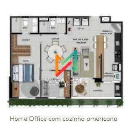Foto do imóvel Apartamento com 2 Quartos à Venda, 64 m² em Poço - Recife