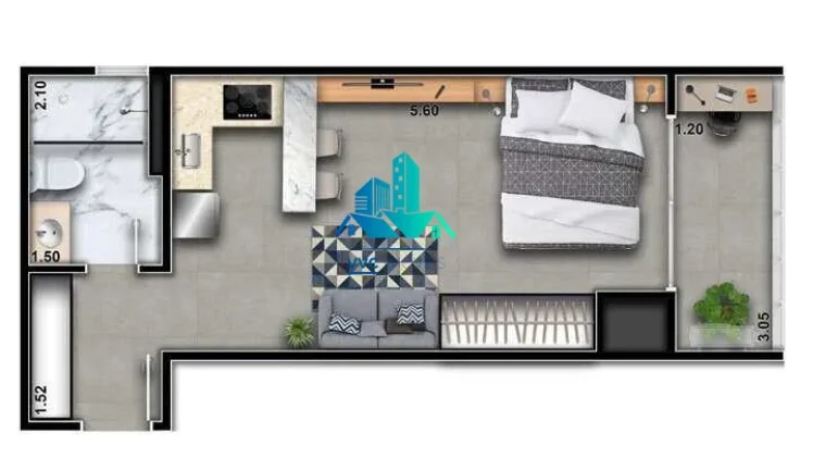Imagem Studio Novo e Moderno – Ideal para Quem Busca Praticidade