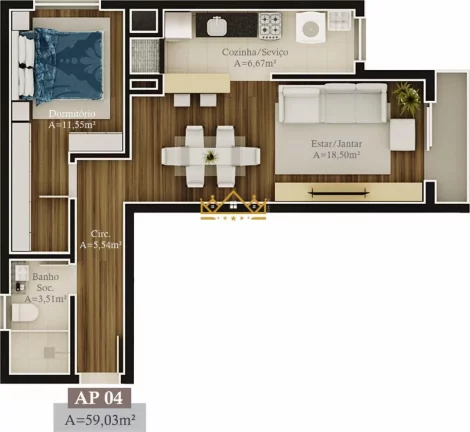 Imagem Apartamento com 2 Dormitorio(s) localizado(a) no bairro Prinstrop em Gramado / RIO GRANDE DO SUL Ref.:1441