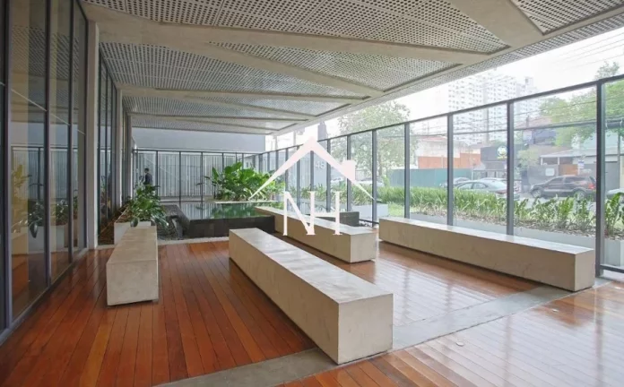 Imagem apartamento de 44m com 1 suíte, varanda, 1 vaga, Playground, Academia, Espaço Gourmet, Quadra Squash, Piscina aquecida, Churrasqueira, área verde