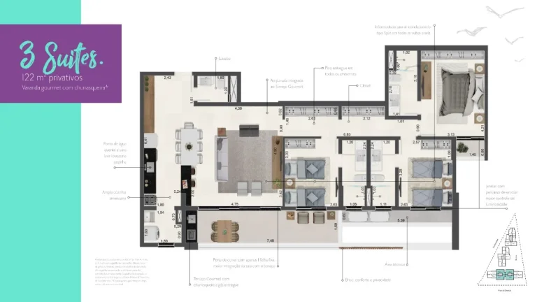 Imagem APARTAMENTO NOVO COM 3 SUÍTES A APENAS 70 METROS DA PRAIA DA ENSEADA! ÚLTIMAS UNIDADES!