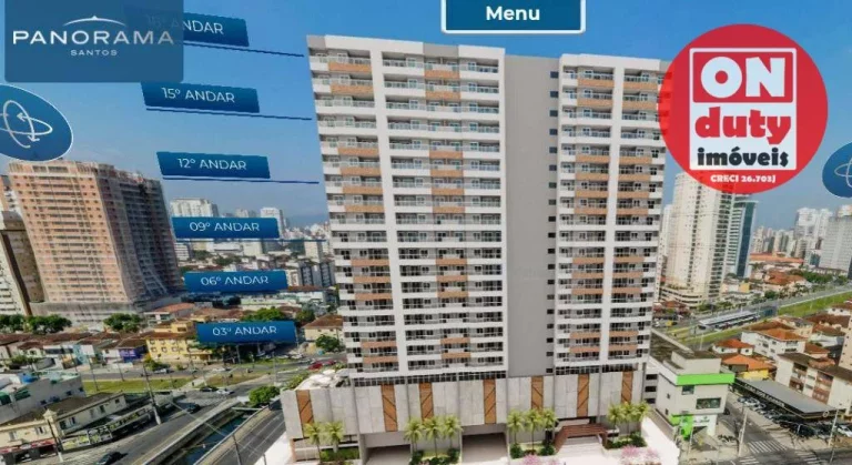 Imagem ESPETACULAR PANORAMA Apartamento com 2 dormitórios à venda, 72 m² a partir R$ 804.842 - - Santos/SP