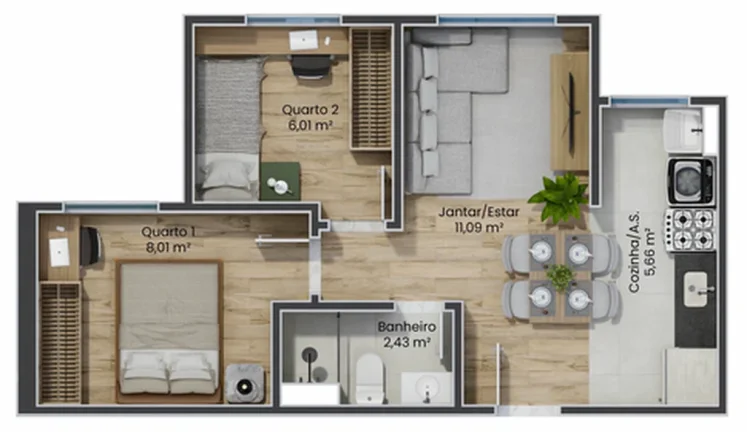 Imagem APARTAMENTO RESIDENCIAL em Hortolândia - SP, Jardim Santa Esmeralda