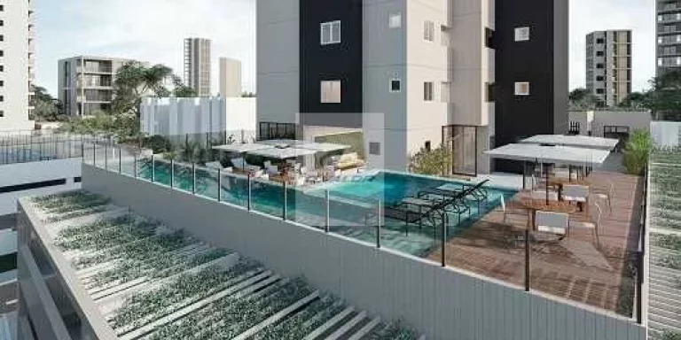 Imagem Vendo apartamentos com vista mar, de 83 m2, varanda, sala p/ 2 ambientes, 3 quartos com 2 suítes e 2 vagas