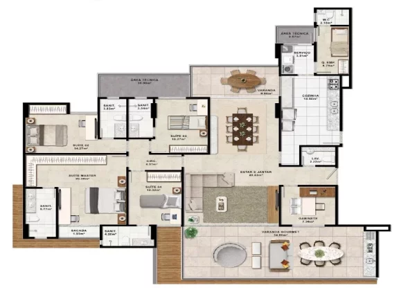 Imagem LANÇAMENTO NO MELHOR DO CAMINHO DAS ARVORES - 4 SUITES - 210m2 DE AREA PRIVATIVA- ALAMEDA CATABAS - OBRAS ACELERADAS R$ 2.720.000,00