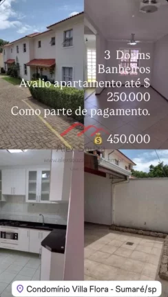 Imagem Sobrado em Condomínio para Venda em Sumar?(C) / SP no bairro Parque Villa Flores Imagem Sobrado em Condomínio para Venda em Sumar?(C) / SP no bairro Parque Villa Flores