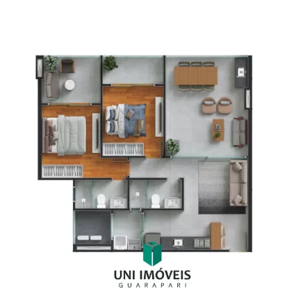 Imagem Lançamento na Praia do morro, unidades de 2 a 3 quartos, sendo 1 ou 3 suítes e até 2 vagas de garagem.