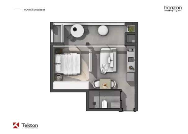 Imagem Loft para Venda em São José dos Pinhais, Aristocrata, 1 dormitório, 1 banheiro