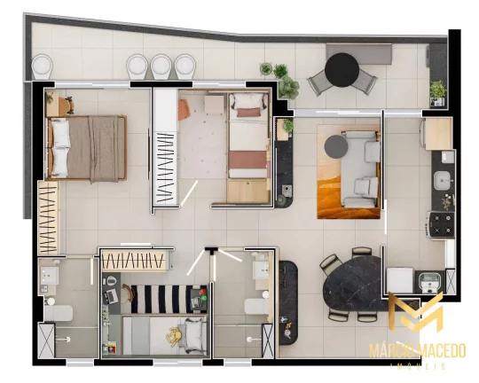 Imagem Apartamento com 3 dormitórios à venda, 75 m² por R$ 800.256,96 - Aldeota - Fortaleza/CE