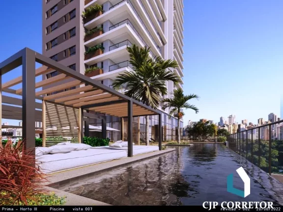 Imagem 4 suítes no Horto Florestal, Todos os apartamentos tem um piscina privativa na varanda