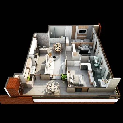 Imagem APARTAMENTO COM 127.84 m² - FORTE - PRAIA GRANDE SP