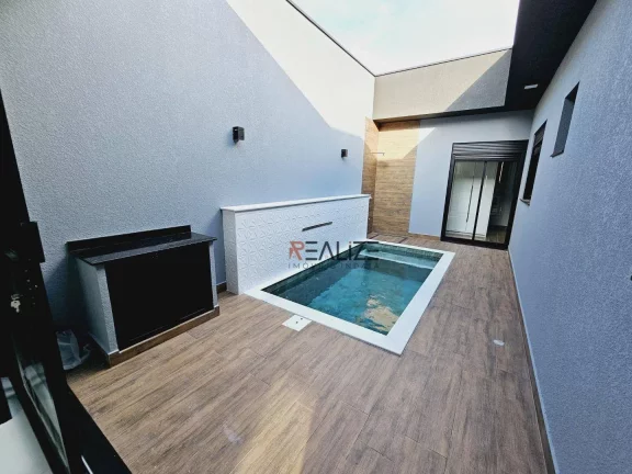 Imagem Casa moderna com piscina e 3 suítes à venda, 140 m² por R$ 1.280.000 - Condomínio Jardim Brescia - Indaiatuba/SP