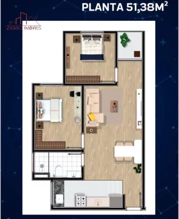Imagem Apartamento na Planta - 2 Dorms - 51 m² - Embu das Artes